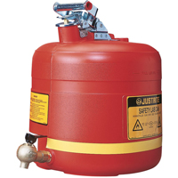 Bidon avec robinet s&eacute;curitaires pour laboratoires, Type I, Acier, 5 gal. US, Rouge, Homologu&eacute; FM Oxymax Inc