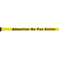 Cartouche de ruban pour assembler votre propre barri&egrave;re de contr&ocirc;le des foules, Attention ne pas entrer, 7', Ruban Jaune Oxymax Inc