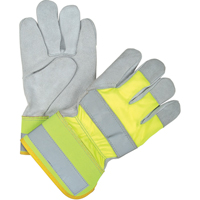 Yellow High-Visibility Winter-Lined Fitters Gloves, Large, Split Cowhide Palm, Thinsulate Inner Lining Oxymax Inc