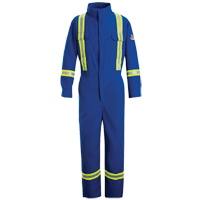 Flame-Resistant Premium Coveralls with Reflective Trim, Size 38, Royal Blue, 5.1 cal/cm² Oxymax Inc