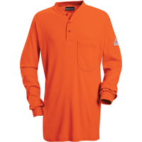 Chemises Henley sans &eacute;tiquette &agrave; manches longues r&eacute;sistantes aux flammes, Petit, Orange Oxymax Inc