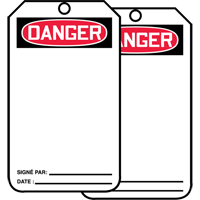 Safety Tags, Cardstock, 3-1/8" W x 5-7/8" H, French Oxymax Inc