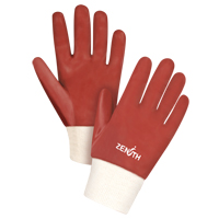 Gants rouges &agrave; fini doux r&eacute;sistants aux produits chimiques, Taille Grand/9, 10" lo, PVC, Doublure en Interlock, 47-mil Oxymax Inc