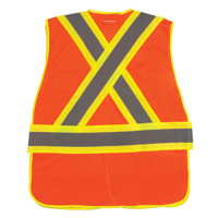 Flame-Resistant Surveyor Vest, High Visibility Orange, Medium, Polyester Oxymax Inc