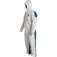 Hooded Coveralls, 4X-Large, Blue/White, Tyvek&reg; 400 D Oxymax Inc