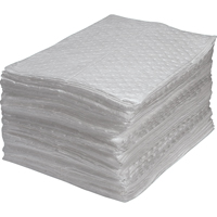 Premium Fine Fiber Sorbent Pads, Oil Only, 15" x 17", 25 gal. Absorbancy Oxymax Inc