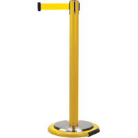 Barri&egrave;res sur pieds pour le contr&ocirc;le des foules, Acier, 35" h, Ruban Jaune, Longueur du ruban 7' Oxymax Inc