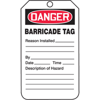Safety Tags, Plastic, 3-3/8" W x 5-3/4" H, English Oxymax Inc