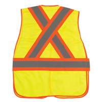 Flame-Resistant Surveyor Vest, High Visibility Lime-Yellow, Medium, Polyester Oxymax Inc
