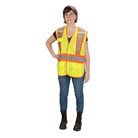 CSA Compliant High Visibility Surveyor Vest, High Visibility Lime-Yellow, Medium, Polyester Oxymax Inc