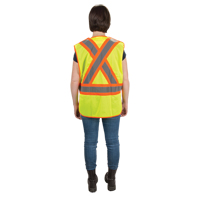 CSA Compliant High Visibility Surveyor Vest, High Visibility Lime-Yellow, Medium, Polyester Oxymax Inc