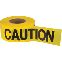 Ruban pour barricade «Caution», Anglais, 3" la x 1000' lo, 1,5 mil, Noir sur jaune SEK397 | Oxymax Inc