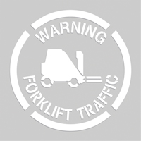 Pochoirs de marquage du sol - Warning Forklift Traffic, Pictogramme, 20" x 20" SEK520 | Oxymax Inc