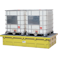 Double IBC Low-Top Without Drain, 385 US gal. Spill Capacity, 110" x 55" x 20" Oxymax Inc