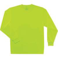 GloWear 8091 Non-Certified Long Sleeve T-Shirt, Polyester, Small, High Visibility Lime-Yellow Oxymax Inc
