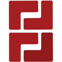 Floor Corner Marks, L, 5" L x 2" W, Red, Polyester Oxymax Inc