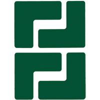 Floor Corner Marks, L, 5" L x 2" W, Green, Polyester Oxymax Inc