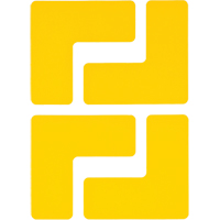 Floor Corner Marks, L, 5" L x 2" W, Yellow, Polyester Oxymax Inc
