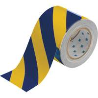 ToughStripe&reg; Floor Marking Tape, 4" x 100', Polyester, Blue and Yellow Oxymax Inc