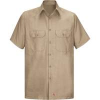 Chemise &agrave; manches courtes en tissu ind&eacute;chirable, Hommes, 3T-Grand, Khaki Oxymax Inc