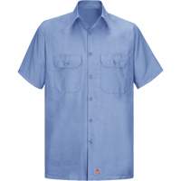 Chemise à manches courtes en tissu indéchirable, Hommes, 3T-Grand, Bleu SEU261 | Oxymax Inc