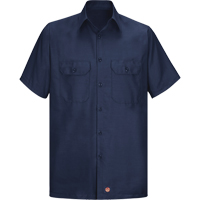 Chemise à manches courtes en tissu indéchirable, Hommes, 3T-Grand, Bleu marine SEU270 | Oxymax Inc
