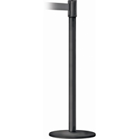 Montant pour barri&egrave;re Slimline TensaBarrier, Acier, 38" h, Ruban Noir, Longueur du ruban 7,5' Oxymax Inc