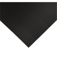 Corrugated Switchboard Matting No.702, 2' W x 10' L, 1/4" Thickness, Black, PVC Oxymax Inc