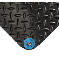 Electrically Conductive Mat No.786, 2' W x 3' L x 15/16" T, PVC, Diamond, Black Oxymax Inc