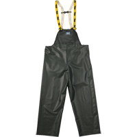 Pantalon de pluie à bavette Journeyman résistant aux produits chimiques, Petit, Vert, Polyester/PVC SFI879 | Oxymax Inc
