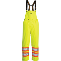 Journeyman Detachable Bib Safety Pants, Polyester, Small, High Visibility Lime-Yellow Oxymax Inc