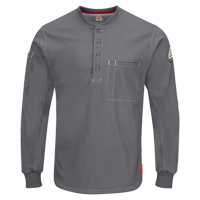 Chemises Henley Excel FR &agrave; manches longues, Petit, Gris Oxymax Inc