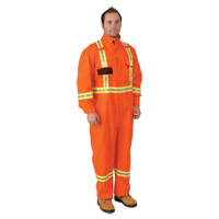 Firewall FR&reg; Striped Coveralls, Size Small, Orange Oxymax Inc