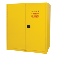 Vertical Drum Storage Cabinet, 110 US gal. Cap., 2 Drums, Yellow Oxymax Inc