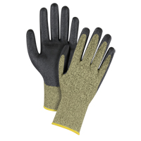 Gants &eacute;lastiques sans coutures r&eacute;sistants &agrave; la coupe noir & jaune, Taille 2T-Grand/11, Calibre 13, Rev&ecirc;tement Mousse de nitrile, Enveloppe en Aramide, ASTM ANSI niveau A6 Oxymax Inc