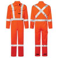 UltraSoft&reg; 7 oz. High-Visibility Deluxe Coveralls, Size 60-62 (Tall), Orange Oxymax Inc