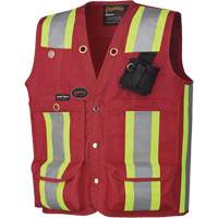 695 Surveyor's / Supervisor's Safety Vest, Red, X-Large, Polyester Oxymax Inc