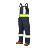 Salopettes de s&eacute;curit&eacute; doubl&eacute;e en canevas, Coton, Grand, Bleu marine Oxymax Inc