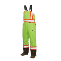 Salopettes de s&eacute;curit&eacute; doubl&eacute;e, Polyester/Polyur&eacute;thane, Grand, Jaune lime haute visibilit&eacute; Oxymax Inc