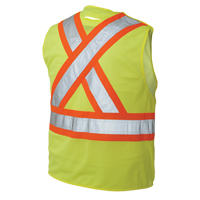 Veste de s&eacute;curit&eacute; d&eacute;tachable en cinq points, Jaune lime haute visibilit&eacute;, Grand/T-Grand, Polyester Oxymax Inc