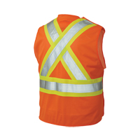 Veste de s&eacute;curit&eacute; d&eacute;tachable en cinq points, Orange haute visibilit&eacute;, Grand/T-Grand, Polyester Oxymax Inc