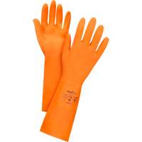 Orange Chemical-Resistant Gloves, Size 7, 13" L, Latex, Flock-Lined Inner Lining, 28-mil Oxymax Inc