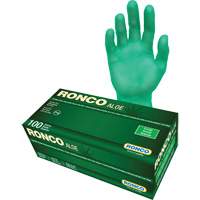 Disposable Gloves with Aloe, Large, Vinyl, 5-mil, Powder-Free, Green Oxymax Inc
