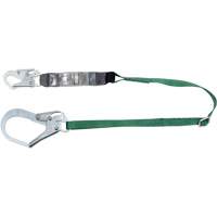 V-Series Lanyard, 6', Rebar Hook Center, Snap Hook Leg Ends, Polyester Oxymax Inc