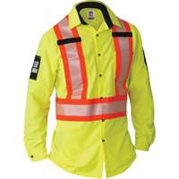 Ripstop High-Visibility Long Sleeve Shirt, Polyester, Small, High Visibility Lime-Yellow Oxymax Inc