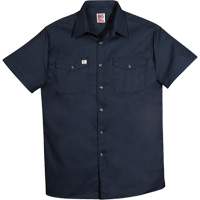Chemise de travail &agrave; manches courtes en tissu crois&eacute;, Hommes, 4T-Grand, Bleu marine Oxymax Inc