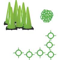 Ensemble de c&ocirc;nes de signalisation et chaînes, 28", Vert Oxymax Inc