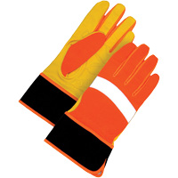 High Visibility Gloves, Size Large, Grain Leather Palm Oxymax Inc
