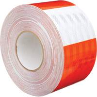 Feuille de rev&ecirc;tement de barricade prismatique de qualit&eacute; &agrave; haute intensit&eacute;, 4" la x 150' lo, 19 mils, Orange et blanc Oxymax Inc