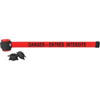 Wall Mount Barrier, Plastic, Magnetic Mount, 30', Red Tape Oxymax Inc